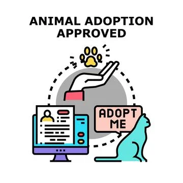 Animal adoption process concept approved illustration Stock Illustration