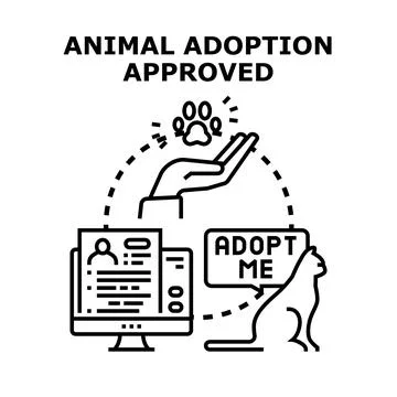 Animal adoption process concept approved illustration Stock Illustration