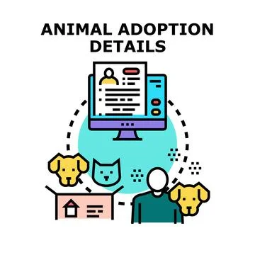 Animal adoption process online application details Stock Illustration