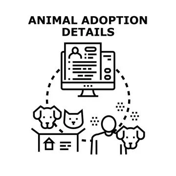 Animal adoption process online application details Stock Illustration