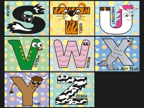 Animal alphabet Stock Illustration