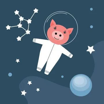 Animal astronaut Stock Illustration