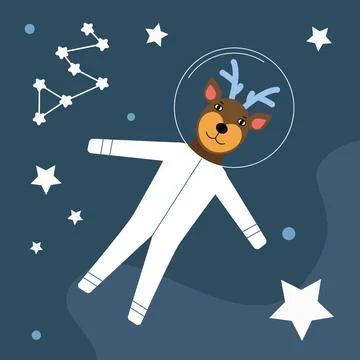 Animal astronaut Stock Illustration