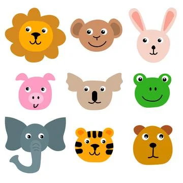 Animal avatars. Illustrazione stock