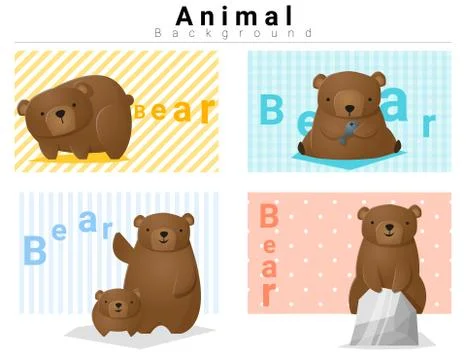 Animal background with Bears Stock Illustration