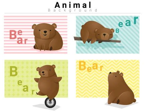 Animal background with Bears Stock Illustration