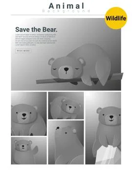 Animal background with Bears Stock Illustration