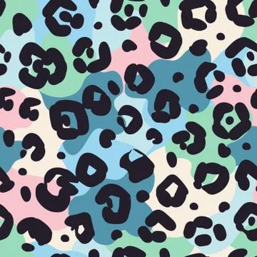 Animal background. Leopard or Cheetah or Jaguar. Mammals Fur seamless pattern Illustrazione stock