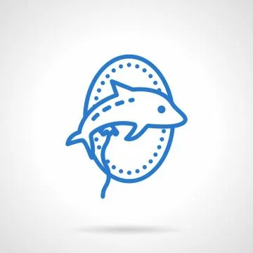 Animal balloon vector icon blue simple line style Stock Illustration
