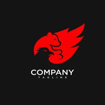 Animal bear and eagle Stock Illustration