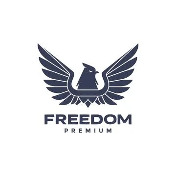 Animal bird carnivore eagle wings modern minimal logo design vector Stock Illustration