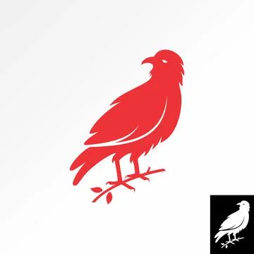Animal bird hawk eagle falcon claw predator raptor strong mascot tech sport Stock Illustration