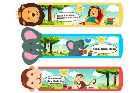 Animal Bookmarks Illustrazione stock