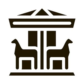 Animal carousel icon Vector Glyph Illustration Illustrazione stock