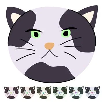 Animal cat face vector cartoon graphic Stock Illustration