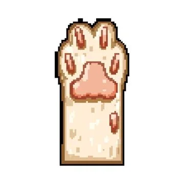 Animal cat paw pixel art vector illustration Stock Illustration