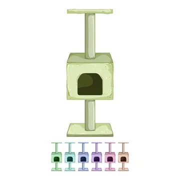 Animal cat tree cartoon vector graphic 스톡 일러스트