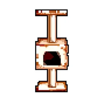 Animal cat tree game pixel art vector illustration イラスト素材