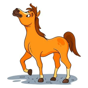 Animal character funny horse in cartoon style Stock Illustration