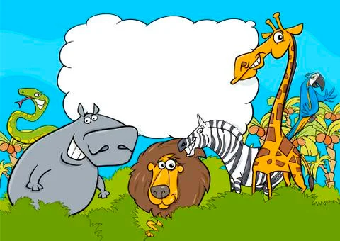 Animal characters background Stock Illustration