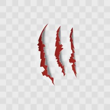 Animal claw scratch lines - three vertical ripped marks from sharp talons 스톡 일러스트