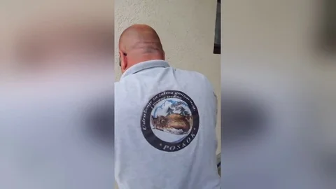 Animal control rescues three-feat-long snake hidden beneath wall Stock Footage 106315335