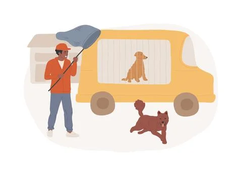 Animal control service isolated concept vector illustration. Ilustración de archivo