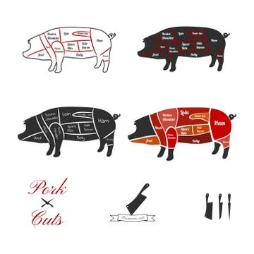 Animal cuts vector Illustrazione stock