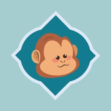 Animal design. monkey icon. Isolated illustration , vector Illustrazione stock