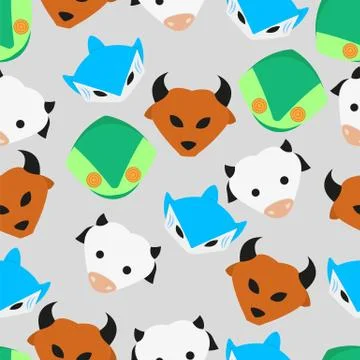 ANIMAL DESIGN SEAMLESS PATTERNS Stock Illustration