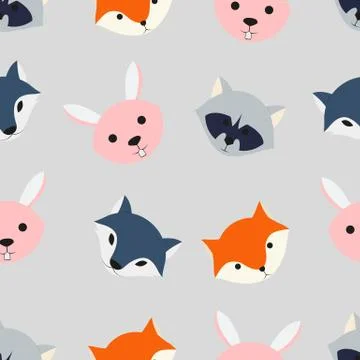 ANIMAL DESIGN SEAMLESS PATTERNS Stock Illustration