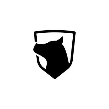 Animal dog shield guard vector silhouette graphic template Stock Illustration