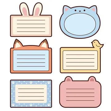Animal Ears Sticky Note Bundle Illustration