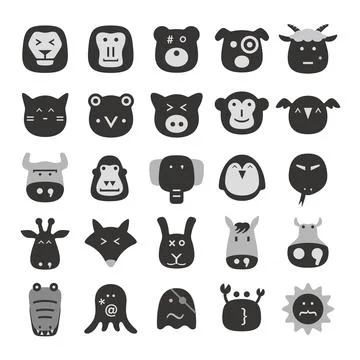 Animal face flat icon,  Vector Stock Illustration