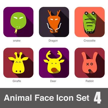 Animal face flat icon, Vector Stock-Illustration