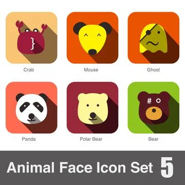 Animal face flat icon, Vector Stock Illustration