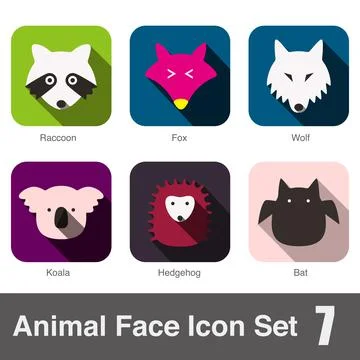 Animal face flat icon, Vector Stock Illustration