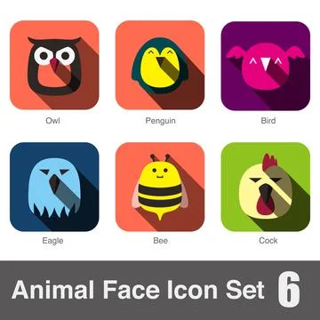 Animal face flat icon, Vector Stock Illustration