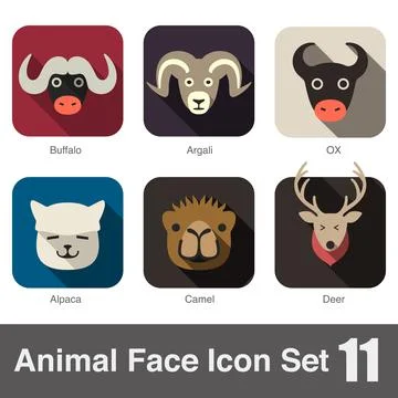 Animal face flat icon, Vector Stock Illustration
