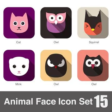 Animal face flat icon, Vector Stock Illustration