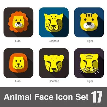Animal face flat icon, Vector Stock Illustration