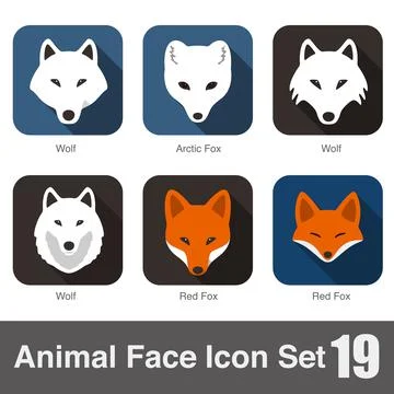 Animal face flat icon, Vector Stock Illustration
