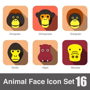 Animal face flat icon, Vector Illustrazione stock