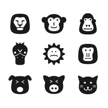 Animal face flat icon, Vector Stock Illustration