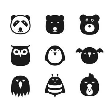 Animal face flat icon, Vector Stock Illustration