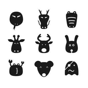 Animal face flat icon, Vector Stock Illustration