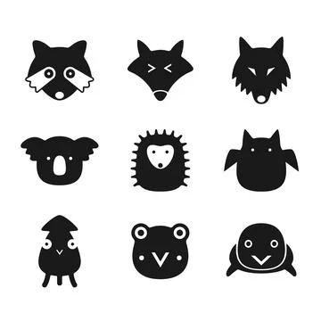 Animal face flat icon, Vector Stock-Illustration
