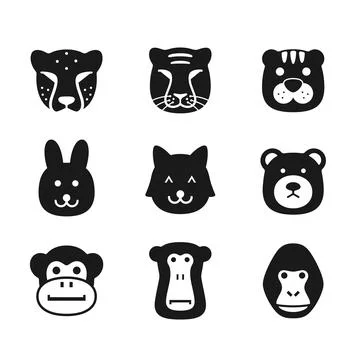 Animal face flat icon, Vector Illustrazione stock