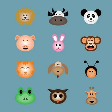 Animal Face Icon Vector Stock Illustration