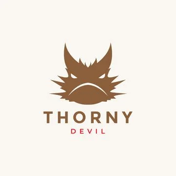 Animal face thorny devil logo design Stock Illustration
